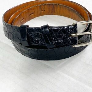 CEINTURES Vintage Genuine Alligator Leather Belt Black 36